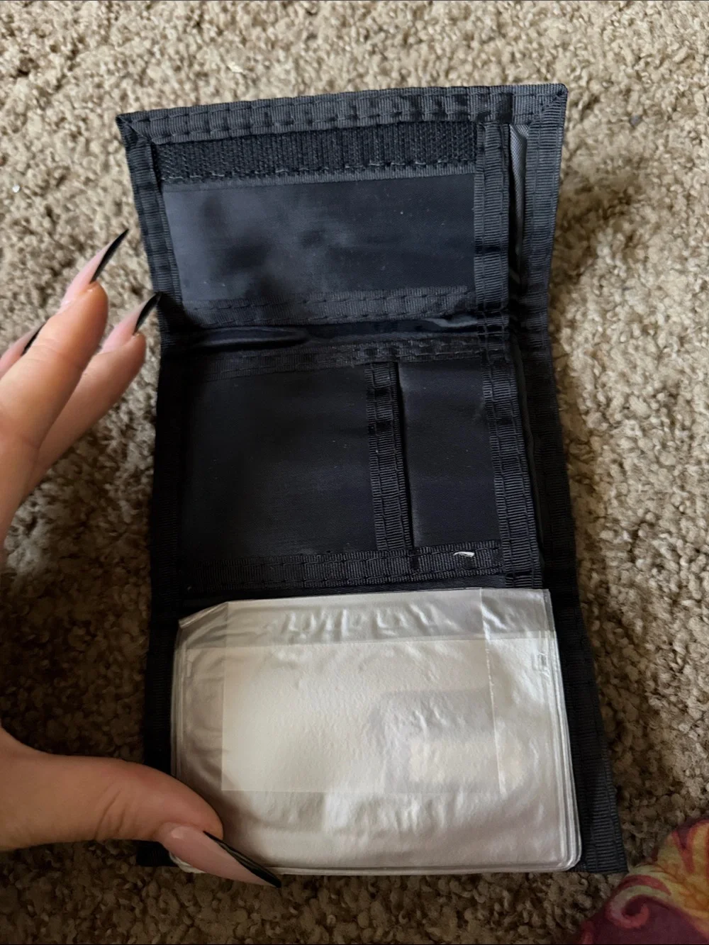 Black Tri-Fold Nylon Wallet